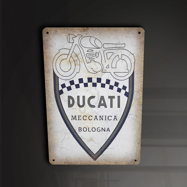 Ducati Motorcycle Motorbike - Metal Sign Metal Plaque Wall Art decor Signage
