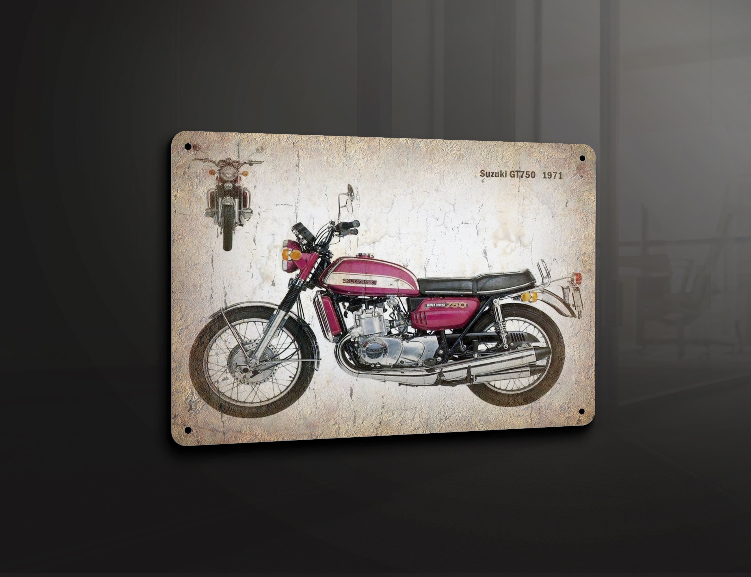 Suzuki Motorcycle Motorbike GT750 - Metal Sign Metal Plaque Wall 