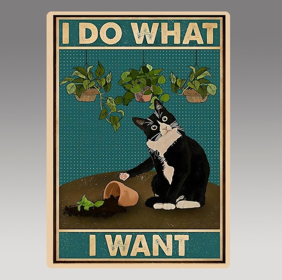 I Do What I Want Cats - Metal Sign Metal Plaque Wall Art Decor