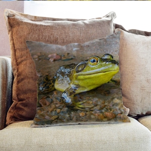 Frog Toad Outdoor Photography - Decorative Pillow Throw Cushion Fabric , Case Cover or with Filling