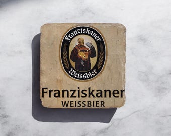 Franziskaner Weissbier German Beer Pub Drink - Printed Slate Coaster Tableware Gift Drink Rustic Square