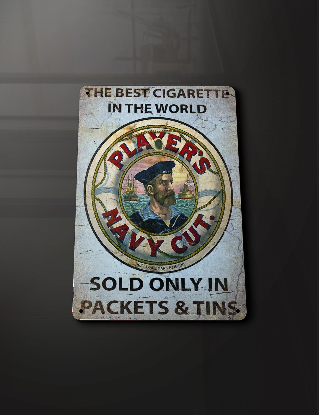only tobacco cigarettes Players Navy Cut Tobacco Cigarettes Only Sold in Packs or Tins Home Kitchen  - Metal Sign Metal Plaque Wall Art Decor Signage
