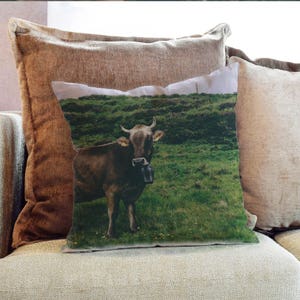 Cows Animal Photography - Decorative PIllow Throw Cushion Fabric , Case Cover or with Filling