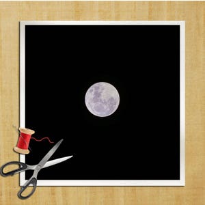 Moon Night Photography - Cushion Panel Upholstery Cotton Fabric Craft Panel, Sewing Quilting