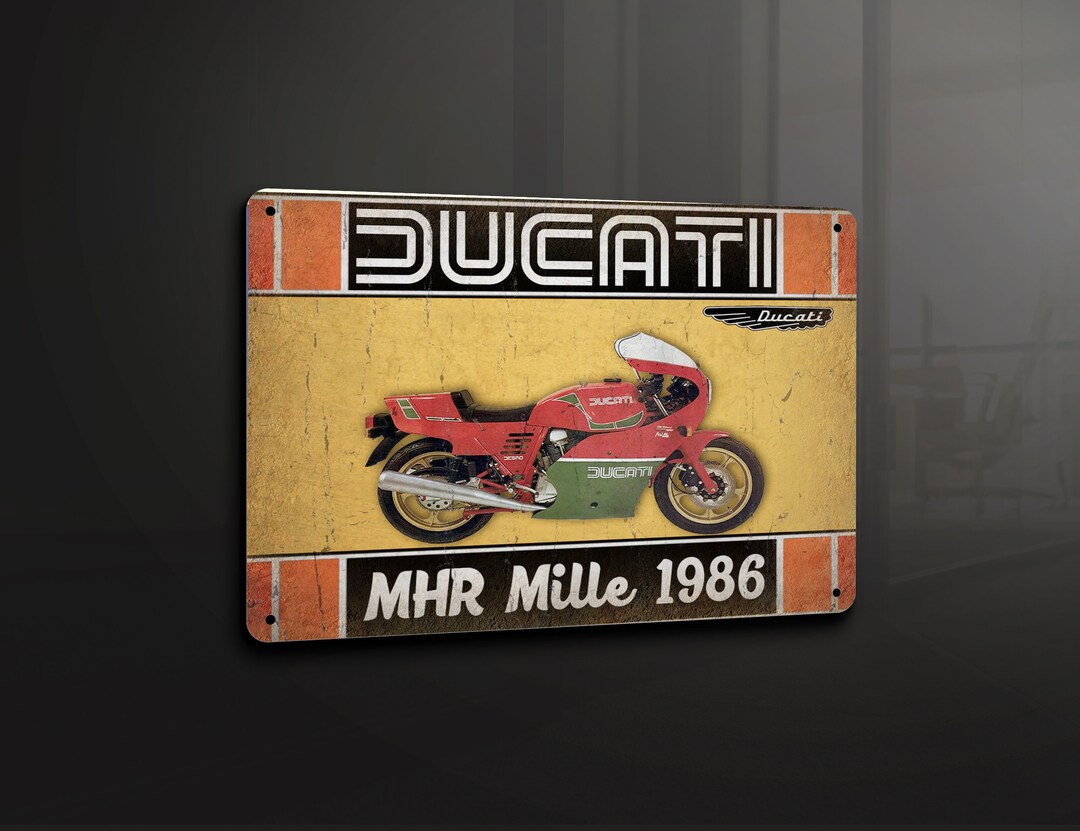 Panneau Métal Ducati – Plaque Alu Dibond Pour Déco Garage Ou Atelier