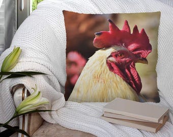 Rooster Farm Yard Animals - Photography Super Soft Decorative Pillow Throw Cushion, Case Cover or with Filling Luxury velvet