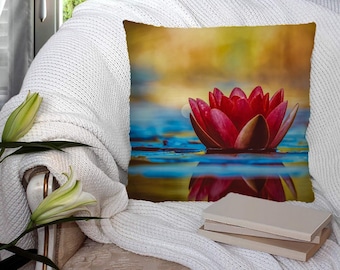 Flower in Lake - Photography Super Soft Decorative Pillow Throw Cushion, Case Cover or with Filling Luxury velvet