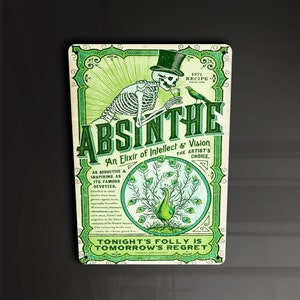 Absinthe - Metal Sign Metal Plaque Wall Art decor Signage