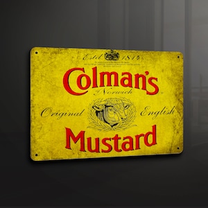 Colman's Mustard - Targa in metallo Targa in metallo Decorazione artistica da parete Segnaletica