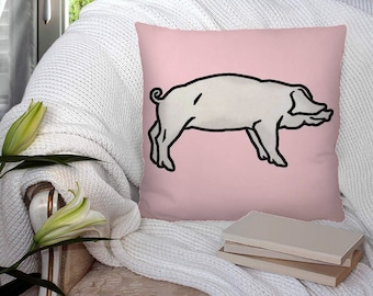 Pink Pig Farm Animal - Bright Colourful Super Soft  Decorative Pillow Throw Cushion, Case Cover or with Filling Luxury velvet