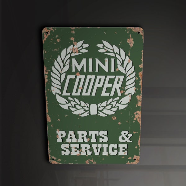 Mini Cooper Services and Parts Car Automotive - Metal Sign Metal Plaque Wall Art decor Signalisation