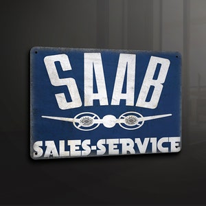 Saab Car Sales And Service  - Metal Sign Metal Plaque Wall Art decor Signage
