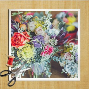 Flower arranging Florist Photography - Cushion Panel Upholstery Cotton Fabric Craft Panel, Sewing Quilting