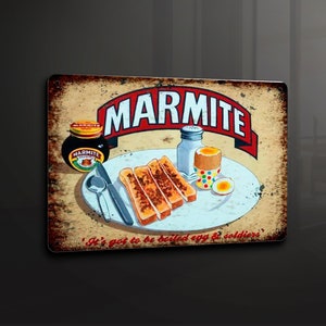 Marmite Frühstück Essen - Metallschild Metallplakette Wandkunst Dekor Beschilderung