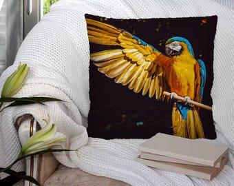 Parrot - Photography Super Soft Decorative Pillow Throw Cushion, Case Cover or with Filling Luxury velvet