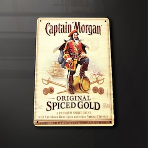 Captain Morgans original spiced rum alcohol Bar pub - Metal Sign Metal Plaque Wall Art decor Signage
