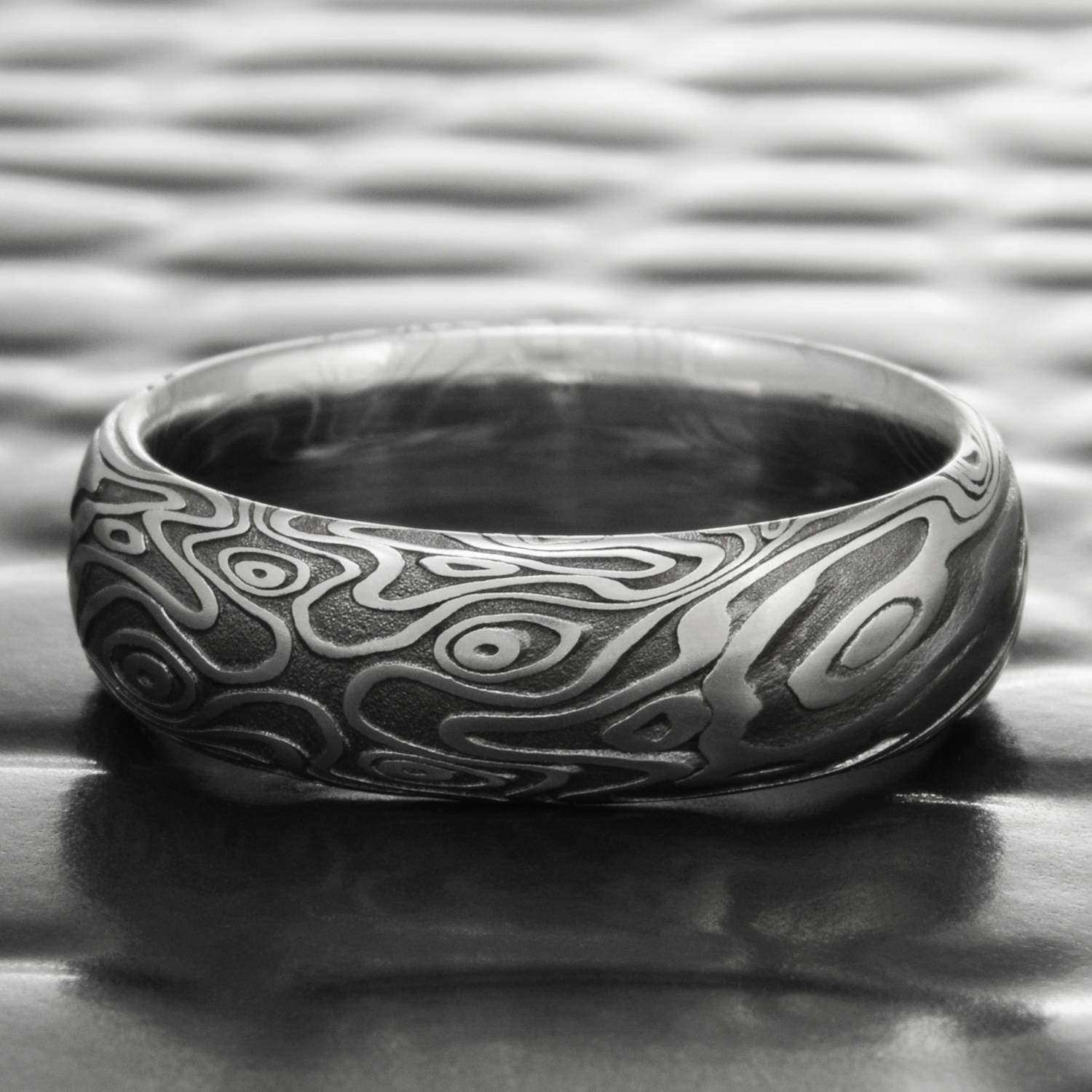 Damascus Steel Steven Jacob Jewelry Damascus Steel Womens Patterned Wedding  Rings Women's Damascus, image size:1500x1500