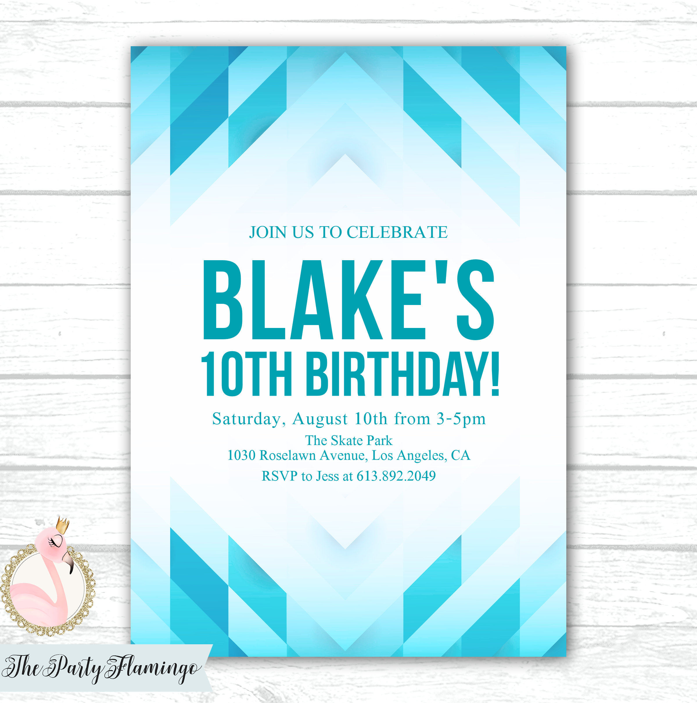 Teen Boys Birthday Invitations 10th 11th 12th Birthday Party | Etsy