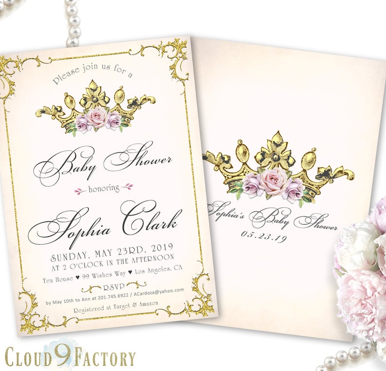 Princess Baby Shower Invitation A Little Princess Is On The Etsy Princess Baby Shower Invitation A Little Princess Is On The Etsy