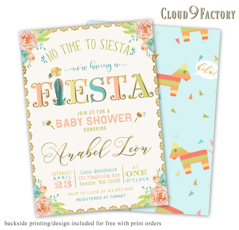 Baby Fiesta Shower Invitations Gender Neutral Boy Or Girl No Etsy Baby Fiesta Shower Invitations Gender Neutral Boy Or Girl No Etsy