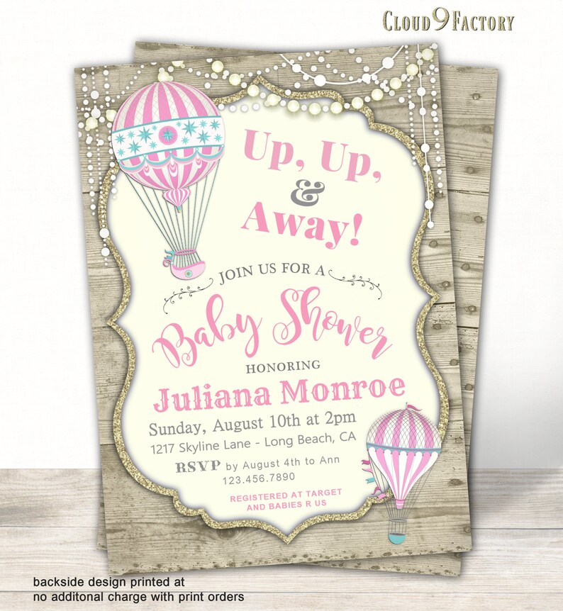 Hot Air Balloon Baby Shower Invitations Up Up And Away Etsy Hot Air Balloon Baby Shower Invitations Up Up And Away Etsy
