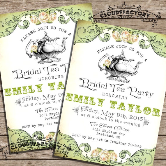 Items similar to Bridal Tea Party Invitations Printable Bridal Shower