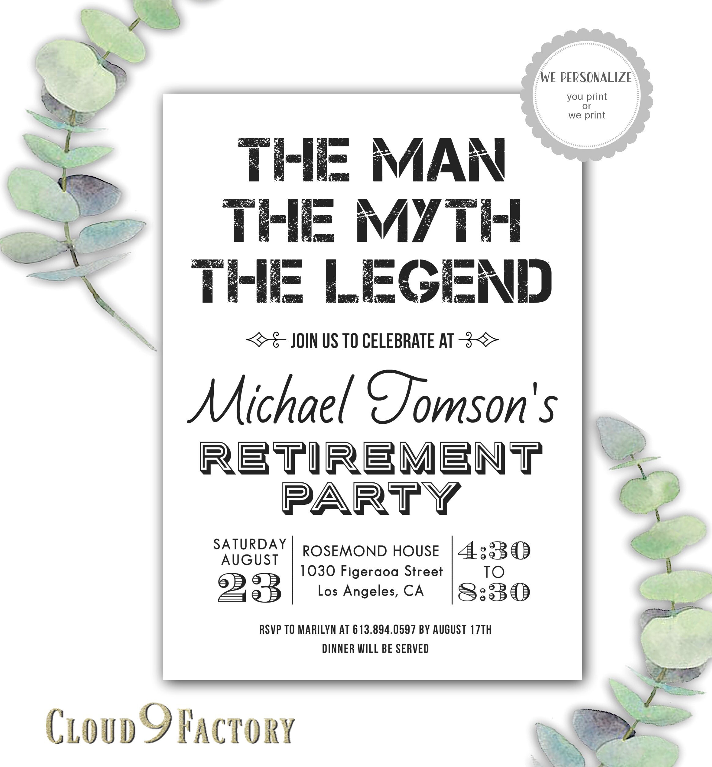 Retirement Party Invitations Black and White Retirement - Etsy Israel Retirement Party Invitations Black and White Retirement - Etsy Israel