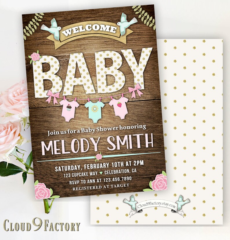 Rustic Baby Shower Invitation Rustic Baby Shower Invite Etsy