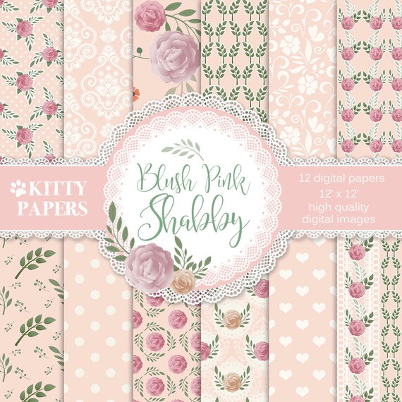 Blush Pink digital paper : Blush Pink Shabby | Etsy