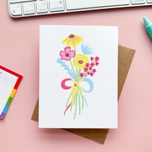 florale de drapeau de fierté de Pan | bouquet de fleurs de drapeau de fierté pansexuelle Cartes De Vœux | Carte Drapeau de fierté subtile LGBTQIA