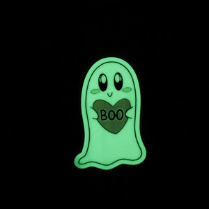 Kawaii Cute Ghost Boo Boi Glow in the Dark Sticker Kawaii Pastel Halloween Omg It Said Boo So Spoopy Halloween Kawaii Ghost Sticker image 3