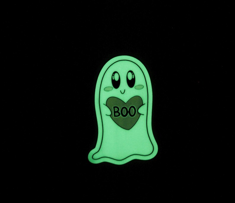 Kawaii Cute Ghost Boo Boi Glow in the Dark Sticker Kawaii Pastel Halloween Omg It Said Boo So Spoopy Halloween Kawaii Ghost Sticker image 3