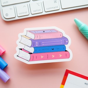 Autocollant de pile de livres de drapeau de la fierté bi | Livres sur le drapeau subtil de la fierté bisexuelle | de drapeau de fierté LGBTQIA | Amateur de livres homosexuels | Fierté du placard