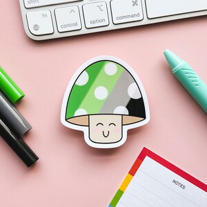 Etiqueta engomada de la bandera del orgullo sutil aromático / Lindo Aro Pride Mushie / LGBTQIA Kawaii Aro Mushroom Pride Flag Pegatina / Orgullo seguro del armario