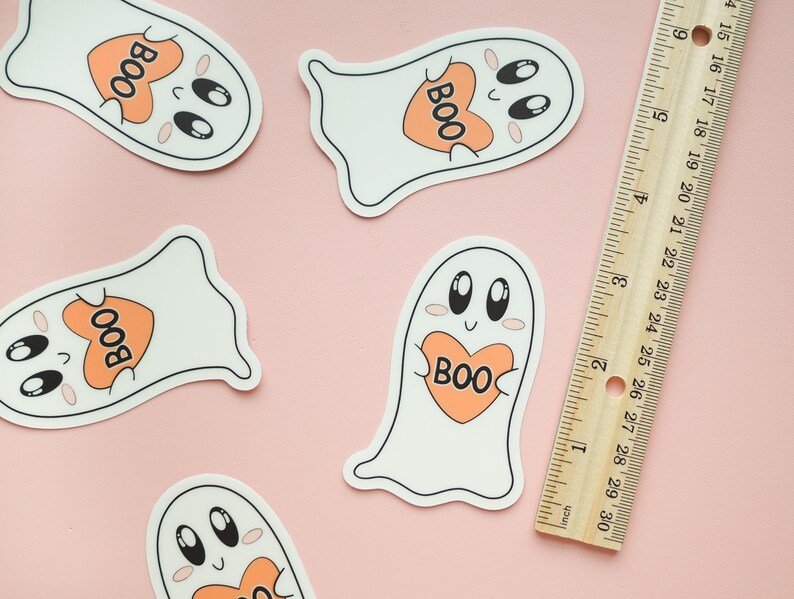 Kawaii Cute Ghost Boo Boi Glow in the Dark Sticker Kawaii Pastel Halloween Omg It Said Boo So Spoopy Halloween Kawaii Ghost Sticker image 2