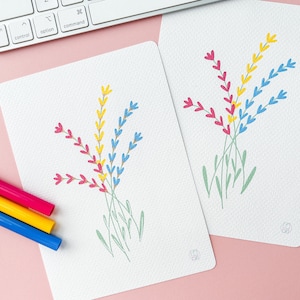 Pan Pride Floral Art Print: Subtle LGBTQIA Pride