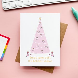 Quebre algum feriado Notecard da árvore do ornamento de <br> Entrega Rápida? Cartão engraçado feminista do feriado de <br> Entrega Rápida? Def nenhum outro cartão do significado | Cartão de Natal