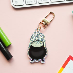 Witchy Cauldron Acrylic Keychain | Angry + Cute Witch Time | No One Reads These Titles | Halloween Witch Cauldron Charm