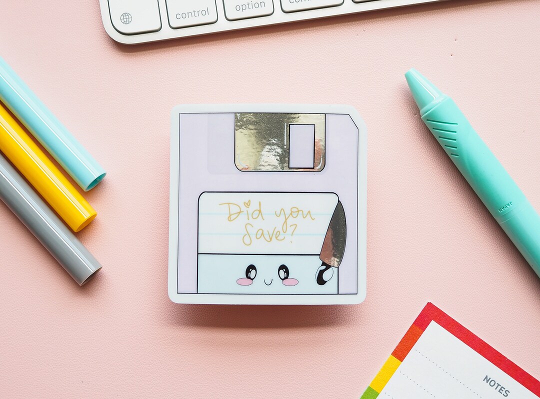 Floppy Disk Sticker: Edgy Kawaii Save Reminder - Etsy