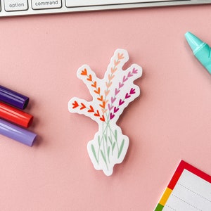 floral drapeau de fierté lesbienne | Fleur drapeau de la fierté lesbienne subtile | LGBTQIA drapeau de fierté subtile Sticker | Fierté du placard
