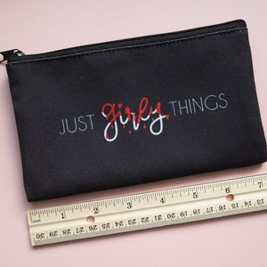 Just Girly Things Canvas Pouch Feminist Angry Gal No One Reads These Titles People with Uteruses Pouch Pencil Pouch Makeup Bag image 2