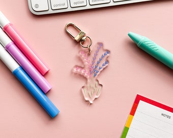 Porte-clés floral drapeau de la fierté bi-subtile LGBTQIA charme de placard