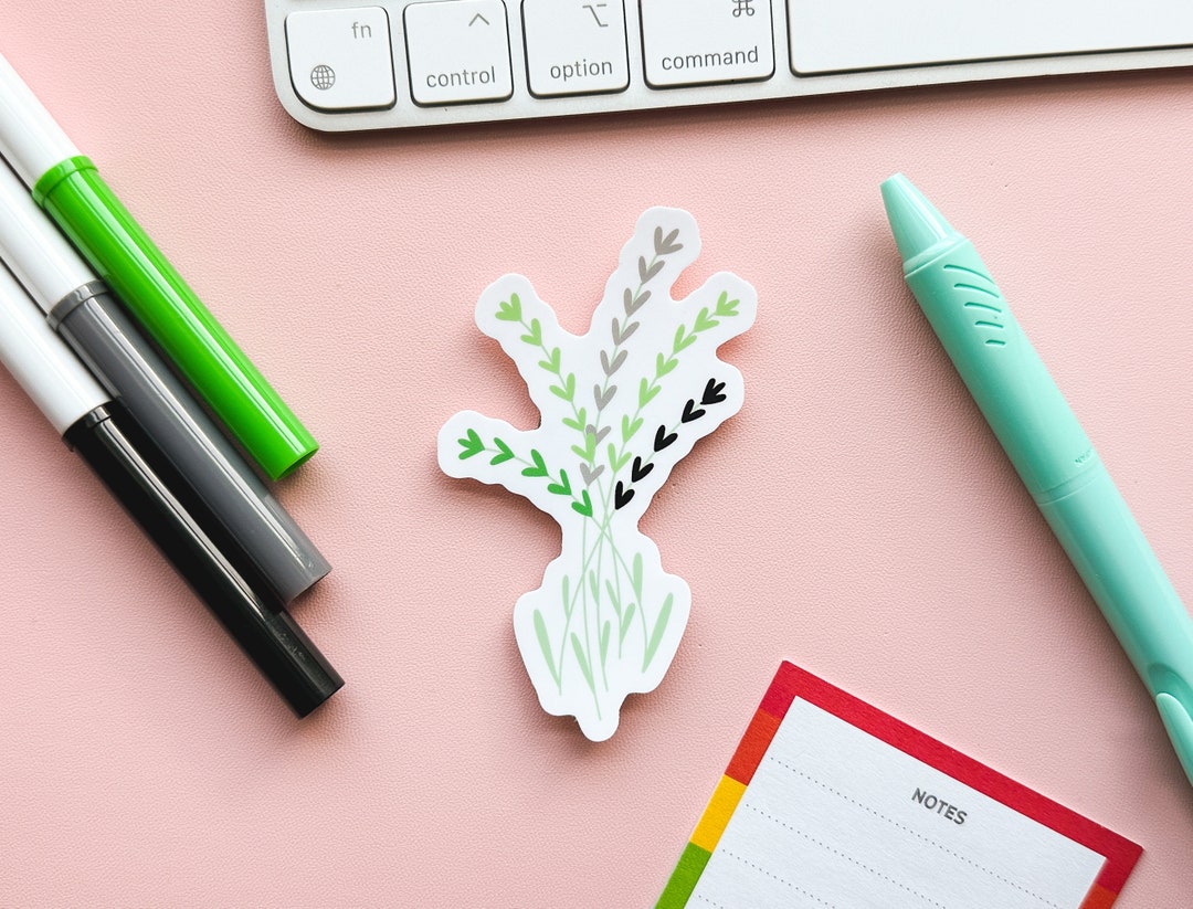 Aromantic Subtle Pride Flag Floral Sticker Subtle Aro Pride Flag Flower LGBTQIA Subtle Floral