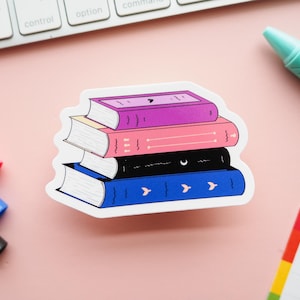Pegatinas para libros con bandera del orgullo de género fluido / Libros sutiles de orgullo de género fluido / Pegatinas de orgullo LGBTQIA / Amante de los libros queer / Orgullo de armario seguro