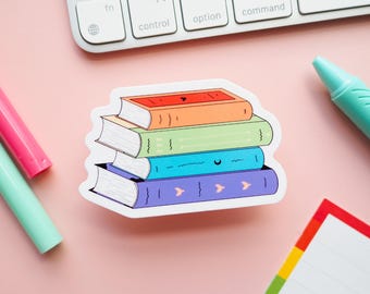 Pila de libros del Orgullo Gay; Adhesivo impermeable LGBTQIA