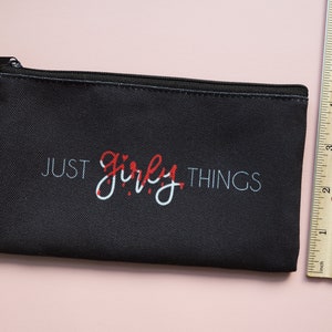 Just Girly Things Canvas Pouch Feminist Angry Gal No One Reads These Titles People with Uteruses Pouch Pencil Pouch Makeup Bag image 3