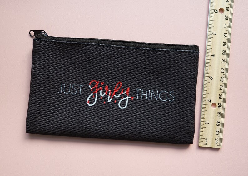 Just Girly Things Canvas Pouch Feminist Angry Gal No One Reads These Titles People with Uteruses Pouch Pencil Pouch Makeup Bag image 3