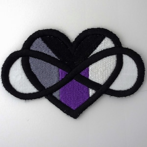 Demi Demisexual Pride Infinity Herz Polyamory Flagge Gestickter Aufnäher zum Aufnähen
