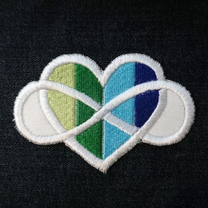 New Polyamory Infinity Heart Pride Flag Sew on Embroidered Patch