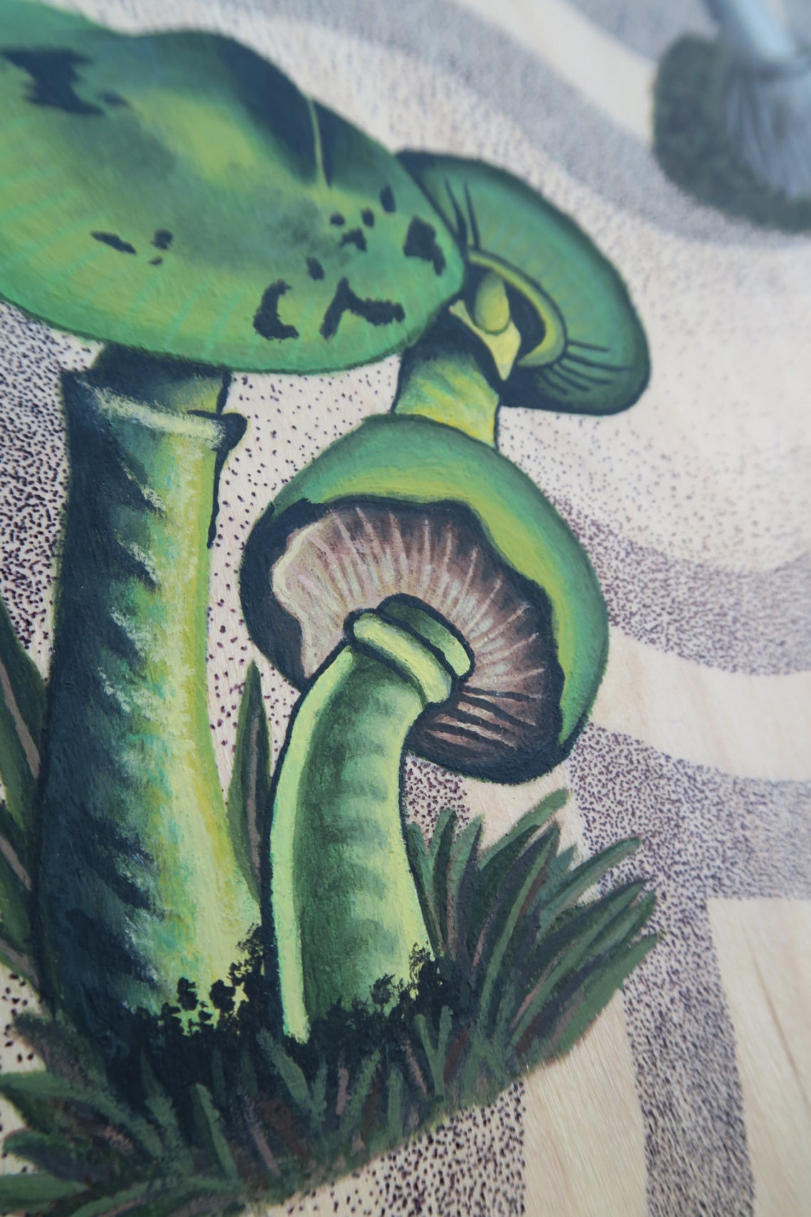 Original Hand Painted Mushrooms Trippy Art Surreal Art | Etsy